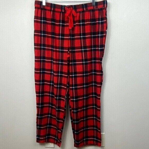 NEW Rachel Parcell Red Plaid Flannel Pyjama Bottom Womens Size XL Nordstrom Pant - Picture 2 of 7